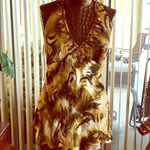 Gold Animal Print Halter Top